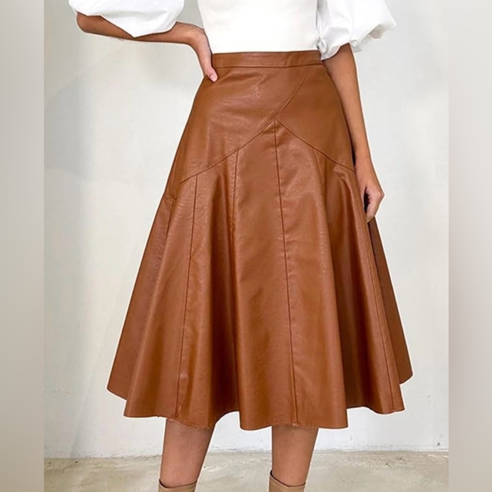 WHITE MARKET Brown A-Line Skirt Size 8